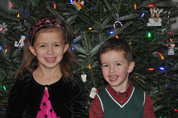 kids in front of tree